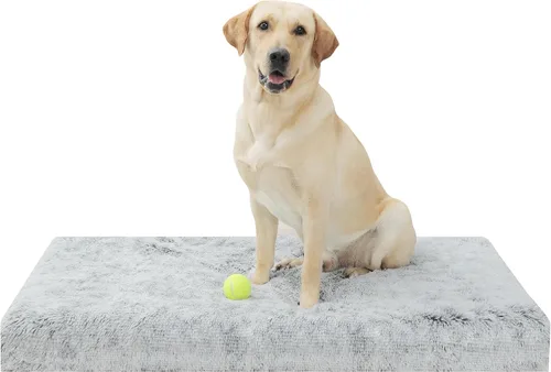 Miniatura 22 de Cama para perro, camas ortopédicas impermeables para perros grandes, medianos y pequeños, almohadilla para jaula de perro con funda extraíble Gris