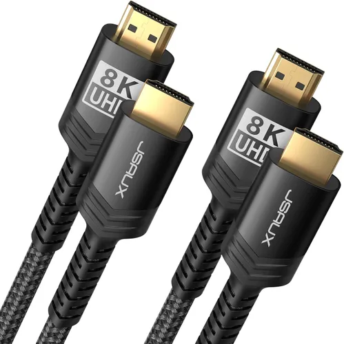 Miniatura 8 de JSAUX Cable HDMI 8K 2.1, Cable HDMI trenzado de ultra-alta velocidad 48 Gbps (4K@144Hz, 4K@120Hz, 8K@60Hz) HDCP 2.2&2.3 HDR 10 eARC ARC, Compatible