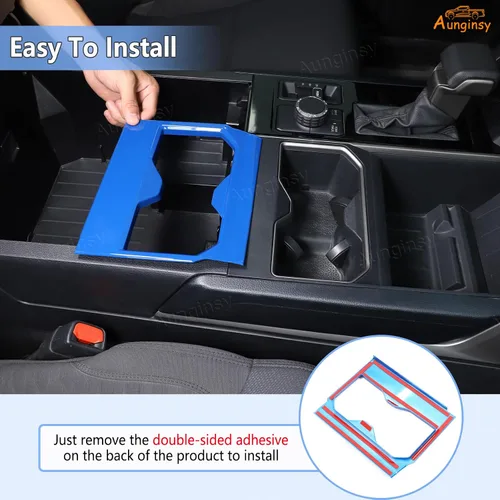 Miniatura 3 de Aunginsy Soporte para reposabrazos central de asiento delantero, cubierta de marco de taza compatible con Toyota Tundra/Sequoia 2022-2025