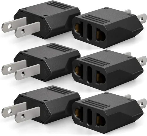 Unidapt - Adaptador de enchufe de salida de Europa a Estados Unidos, adaptador de corriente de viaje de Europa a EE. UU., adaptador de corriente de