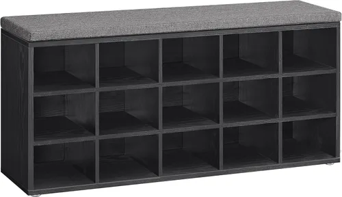Miniatura 17 de VASAGLE - Colección CUSTOS - Banco para zapatos, banco de almacenamiento con asiento acolchado, banco de entrada con 10 compartimentos