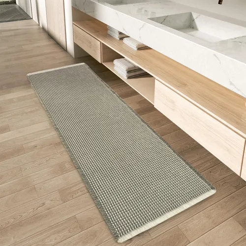 Miniatura 33 de AMOAMI Tapete de baño mejorado con diseño de gofre, súper absorbente, antideslizante, para suelo de baño, lavable a máquina, con borlas, tapetes