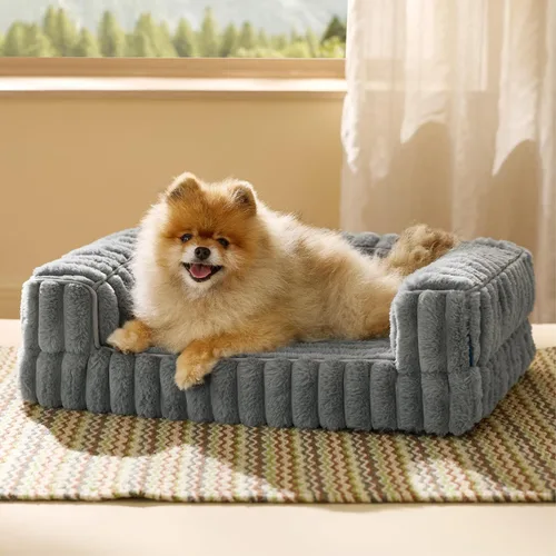 Miniatura 28 de Bedsure - Cama ortopédica para perros medianos, camas impermeables de espuma viscoelástica medianas con lados, sofá de espuma de nido de abeja