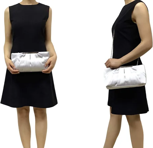 Miniatura 7 de CHARMING TAILOR Bolso de noche elegante plisado de satén formal simple y elegante para mujer