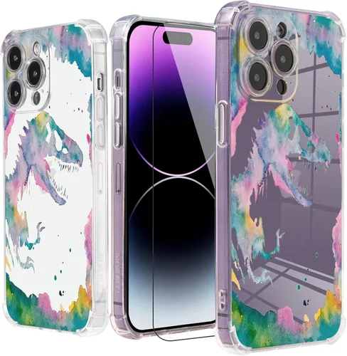 Miniatura 10 de Roemary Buffertech - Funda protectora para iPhone 13 Pro Max con diseño Golden Retriever, diseño de arcoíris con protector de pantalla