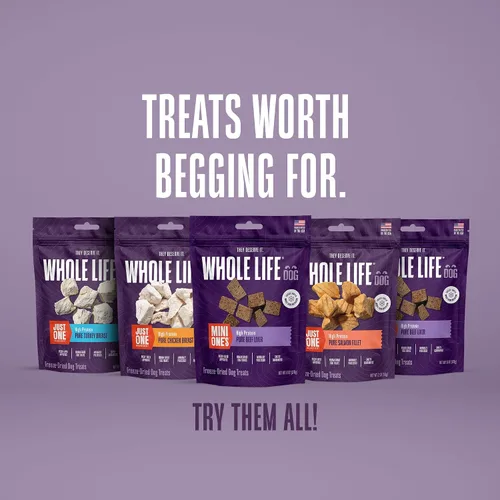 Miniatura 8 de Whole Life Dog Mini Ones - Golosinas liofilizadas para perros, alimentos liofilizados de grado humano, alimentos ricos en proteínas, aperitivos