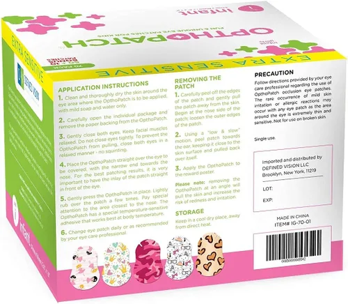 Miniatura 8 de Opthopatch Parches oculares para bebés – Adhesivo extra sensible – Diseño para niñas [Serie II] – 70 unidades + 2 gráficos de recompensa