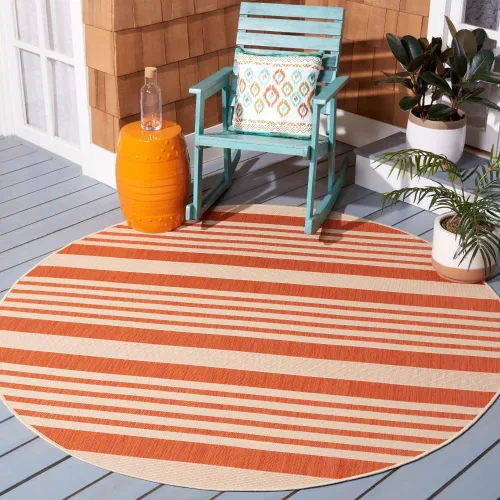Miniatura 101 de SAFAVIEH Courtyard Collection - Alfombra decorativa, 2.3 x 5 pies, beige y verde oscuro, para interior/exterior, resistente a la intemperie
