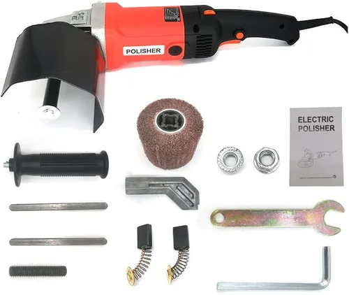 Miniatura 2 de Máquina pulidora eléctrica de pulido de 1400W, máquina de trefilado eléctrico de mano lijadora pulidora para pulido de madera de acero inoxidable