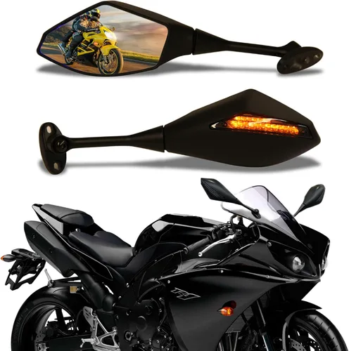 Miniatura 8 de Espejos retrovisores LED para motocicleta con señal de giro compatibles con Honda CBR250R CBR 600 RR de 2011 a 2013
