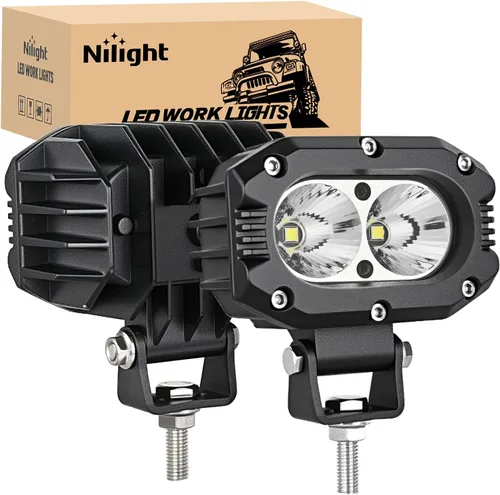 Miniatura 25 de Nilight Disparador lateral LED amarillo 2 unidades 6.5 pulgadas 60W haz de inundación para conducción fuera de carretera niebla barra de luz
