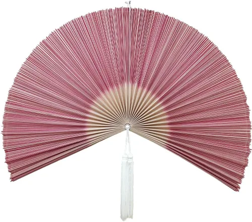 Miniatura 17 de ChumDecor Abanico de bambú para decoración de pared, decoración de abanicos de pared chinos japoneses, cabecero colgante bohemio, ventilador