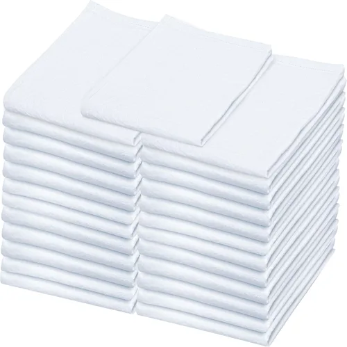 Miniatura 24 de Toallas de saco de harina Toalla de té para manualidades, plato de cocina, toalla de algodón en blanco para bordado, funda de lino para hornear