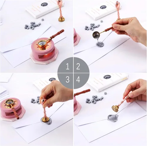 Miniatura 4 de VEWINGL 250 unidades de cuentas de cera para sellos de cera, tarjetas, invitaciones de boda, embalaje de vino, envoltura de regalo, sobres