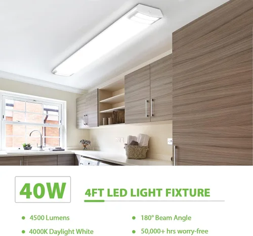 Miniatura 3 de AntLux - Lámparas LED de montaje empotrado de 4 pies, 40 W, 4500 lúmenes, 4000 K, luz blanca neutra, 48 pulgadas, iluminación lineal de techo