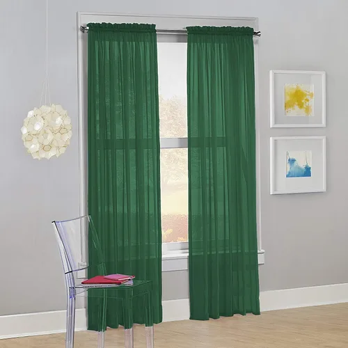 Miniatura 7 de Decotex - Juego de 2 cortinas transparentes de gasa para ventana. Rosa claro