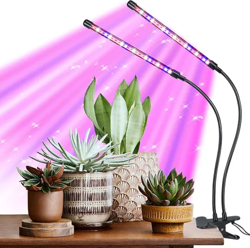 Miniatura 15 de Luces de cultivo negras para plantas de interior, luces de plantas con clip de 126 LED, lámparas de cultivo de plantas LED de espectro completo