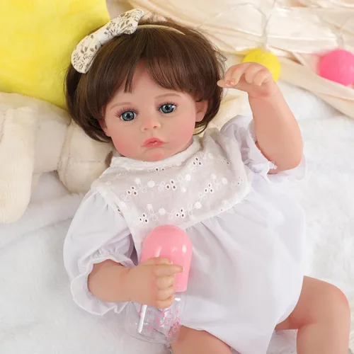 Miniatura 7 de Lifelike Reborn Baby Dolls, 18 Inch Realistic Baby Doll Silicone Full Body Real Life Girls Dolls with Anatomically Correct Muñecas Reales para Miñas