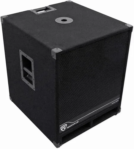 Miniatura 3 de Rockville RBG18S subwoofer PA de 18 pulgadas, 2000 W pico/500 W RMS, alimentación activa, DSP y limitador, crossover ajustable, madera de birch de 7