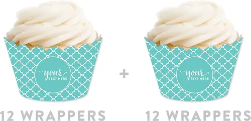 Miniatura 5 de Andaz Press Colección totalmente personalizada, envoltura de cupcakes, paquete de 20, texto o logotipo personalizado