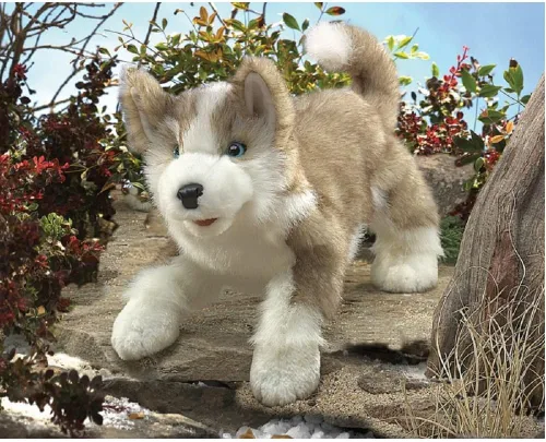 Miniatura 2 de Folkmanis Marioneta de mano Wolf Pup, gris, blanco, negro, 1 EA