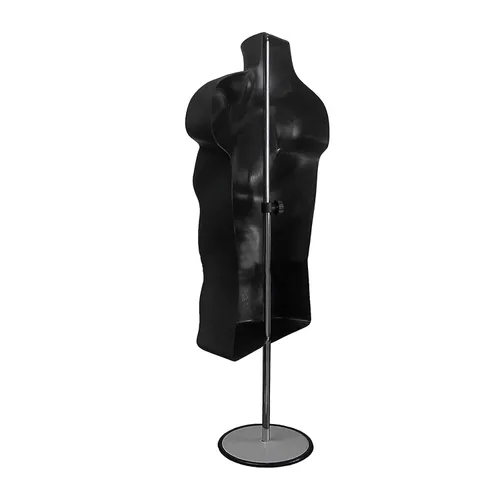 Miniatura 7 de Maniquí masculino de torso con soporte de metal, cuerpo hueco, apilable, forma para exhibir camisetas, mostrador, ferias de manualidades, fotos