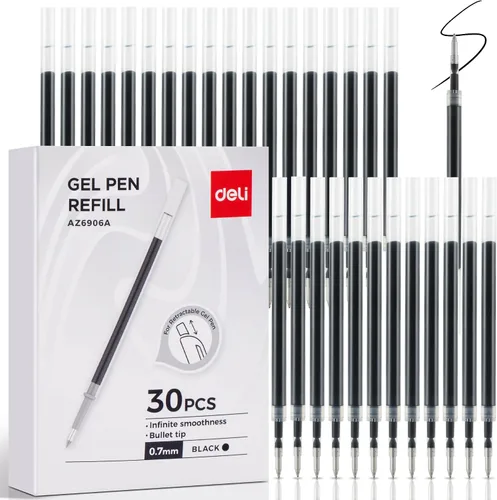 Miniatura 14 de deli Bolígrafos de gel, 100 bolígrafos retráctiles, tinta negra, punta media de 0.028 in, escritura suave, secado rápido, no se corren para tomar