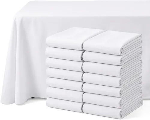 Miniatura 16 de Mantel rectangular de poliéster, manteles para mesas rectangulares de 6 pies, manteles de tela decorativa lavable para bodas, banquetes y campamento