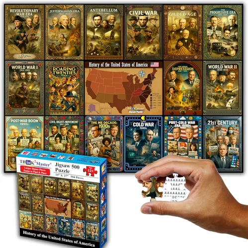 Miniatura 31 de Think2Master Rompecabezas de historia mundial de las civilizaciones antiguas, 500 piezas, gran formato para mayores de 13 años, adolescentes