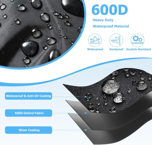 Miniatura 3 de Funda para refrigerador para exteriores, 600D, resistente, 100% impermeable, cubierta vertical para congelador, fundas exteriores para refrigerador.