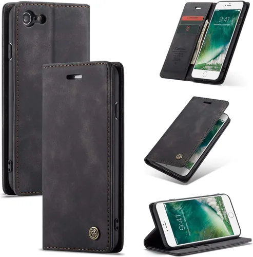 SINIANL Funda para iPhone 7/8, funda de cuero tipo billetera con tarjetero cierre magnético Kickstand a prueba de golpes fundas protectoras para