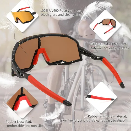 Miniatura 5 de FEISEDY Gafas de sol polarizadas de ciclismo para mujeres y hombres, gafas de sol deportivas al aire libre, béisbol, correr, ciclismo, pesca, B2994