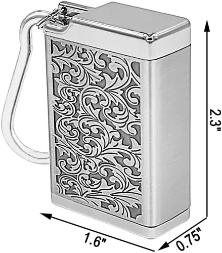 Miniatura 7 de Hourwof Cenicero portátil de metal con tapa, cenicero de bolsillo al aire libre para cigarrillos, lindas bandejas de ceniza de viaje con llavero
