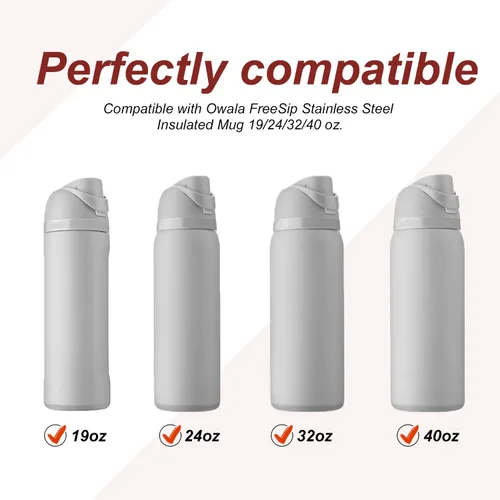 Miniatura 4 de 4 tapones de repuesto para botella, junta de botella de silicona, accesorios para Owala FreeSip de 24 onzas y 32 onzas, piezas de tapa superior