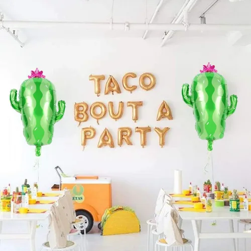 Miniatura 5 de Globo de aluminio de mylar de cactus para decoración de fiesta de cumpleaños, fiesta final mexicana, fiesta temática y fiesta de tacos a paty