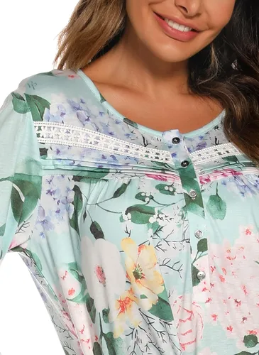 Miniatura 6 de YOZLY Camisones para mujer de algodón suave de manga larga con bolsillos