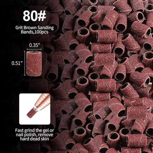 Miniatura 3 de Brocas para uñas, bandas de lijado, 3 colores gruesos y finos de grano medio, juego de arena Efile, tamaño #80 # 120 # 180, lima eléctrica, brocas