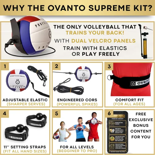 Miniatura 4 de OVANTO Volleyball Training Equipment Aid – Adjustable Practice Volleyball Kit
