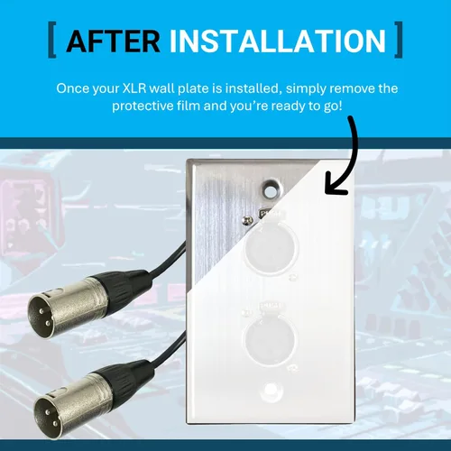 Miniatura 6 de DIYTECH Placa de pared XLR premium, sin soldadura, placa de pared de audio, para instalación de audio profesional (hembra a macho de 2 puertos)