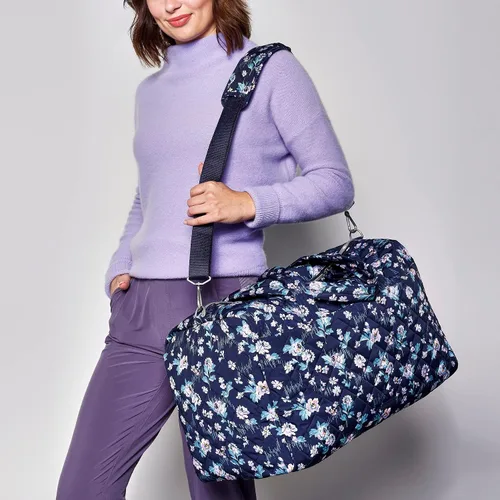 Miniatura 3 de Vera Bradley Bolsa de viaje grande de sarga de rendimiento para mujer, Rojo cardenal