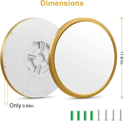 Miniatura 6 de Lámpara de techo LED de montaje empotrado de 12 pulgadas, 24 W (equivalente a 240 W), 3200 lm, luz blanca diurna de 5000 K, IP40, luces de techo