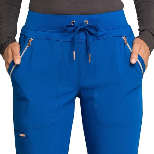 Miniatura 4 de CHEROKEE Statement - Pantalones descartables de tiro medio, pierna recta, con cordón para ajustar.