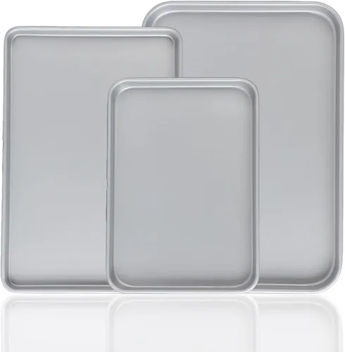Miniatura 9 de PACK DE 2 fuentes para horno tostador de Shinsin, bandejas antiadherentes de 9X11, juego de bandejas para galletas 57% más gruesas, aptas