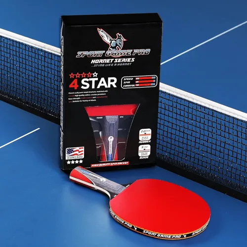 Miniatura 3 de Pala de ping pong con Killer Spin + estuche gratis, raqueta de tenis de mesa profesional para jugadores principiantes y avanzados, mejora tus Rojo