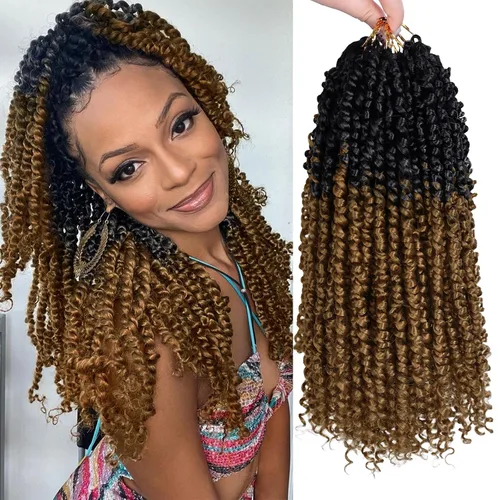 Miniatura 27 de Pelo de Passion Twist – 8 paquetes de 18 pulgadas Passion Twist Crochet para mujeres, cabello rizado pretrenzado Passion Twists extensiones de #2