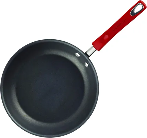 Miniatura 3 de Rachael Ray Brights - Sartén antiadherente anodizada dura, sartén anodizada dura, 12.5 pulgadas, gris con asas rojas