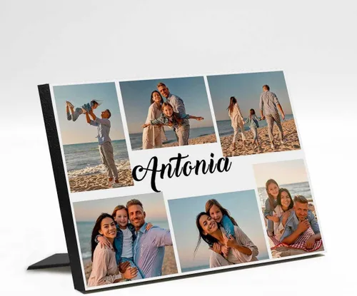Miniatura 8 de InterestPrint Panel de fotos personalizado para papá y nombre para exhibición de mesa, mejor papá estrella, 6 fotos, marco de fotos personalizado