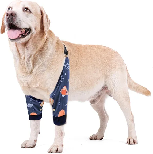 Miniatura 18 de Manga de recuperación para perros con banda elástica para piernas o articulaciones lesionadas, tirantes ajustables para patas delanteras de rosado
