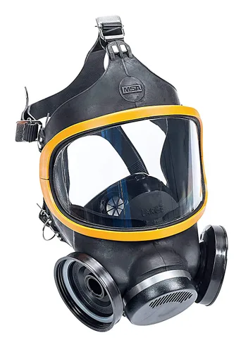 MSA 471310 Comfo Ultra-Twin Series - Respirador de cara completa - Tamaño: grande, estilo de arnés: Hycar, doble puerto, máscara de gas