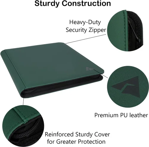 Miniatura 5 de Carpeta de carga superior, capacidad para más de 300 cargadores superiores, álbum de almacenamiento de tarjetas con cargador superior de 9 Verde